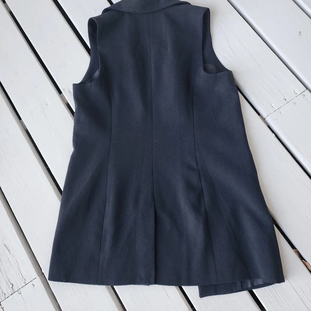 NWT M VEST Black Openfront long vest - Picture 11 of 16